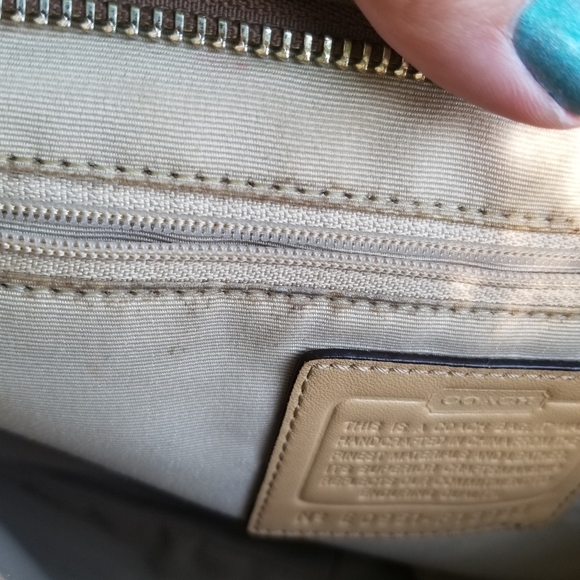 Coach Hampton Nancy zebra signature canvas tote tan - Picture 12 of 13
